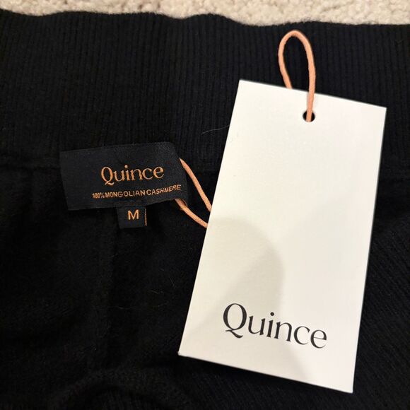 New Quince Women’s Black Mongolian Cashmere Sweatpants Joggers Size Medium - Picture 9 of 10